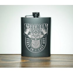 FIREMAN LASER ENGRAVED FLASK